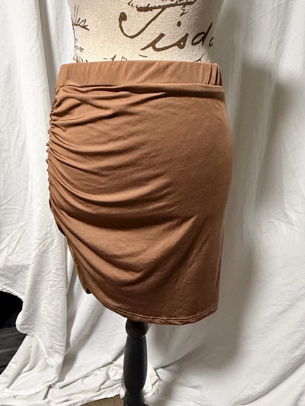SHEIN Brown Ruched Side Bodycon Mini Skirt Size L